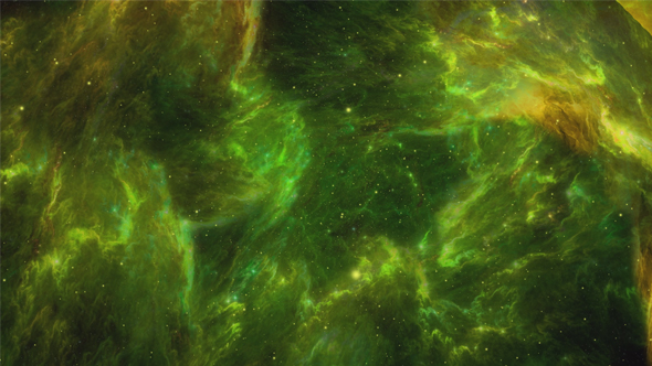 Beautiful Sci-Fi Green Space Nebula