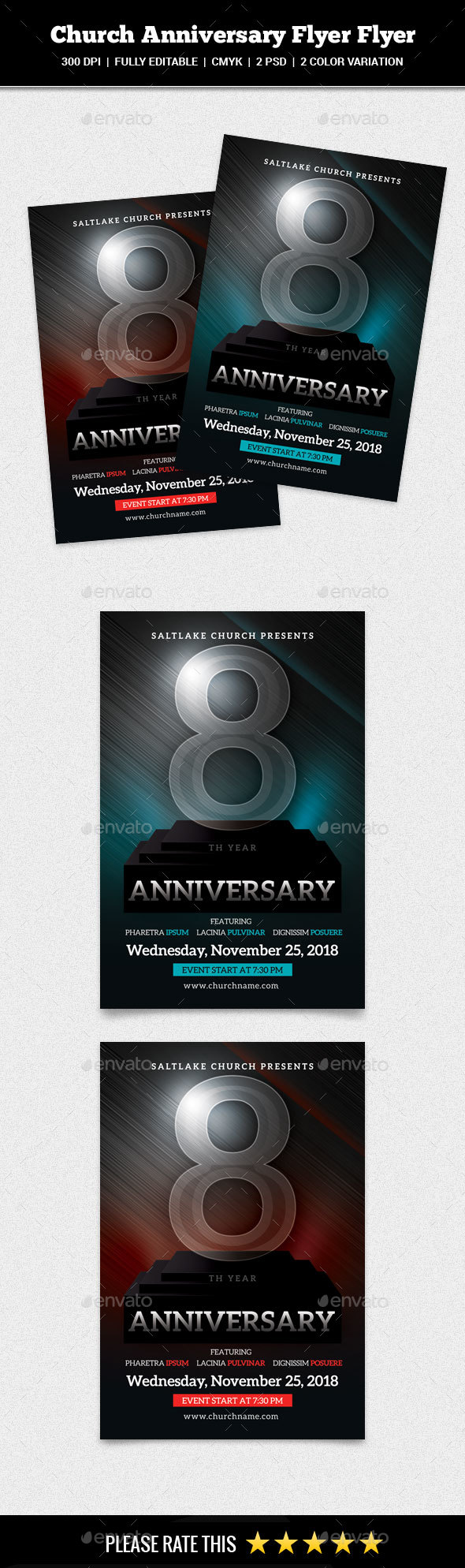 Church Anniversary Flyer - Church Flyers