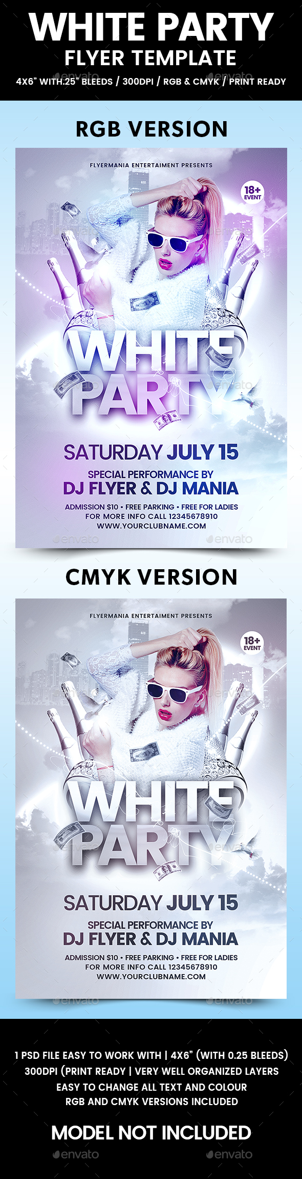 White Party Flyer Template - Flyers Print Templates