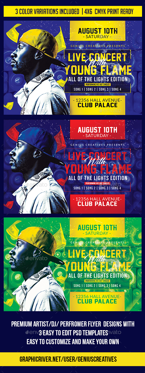 The Performer DJ Artist Template - Flyers Print Templates