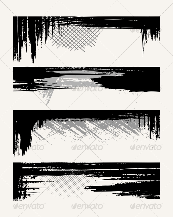 Set of grunge edges - Borders Decorative