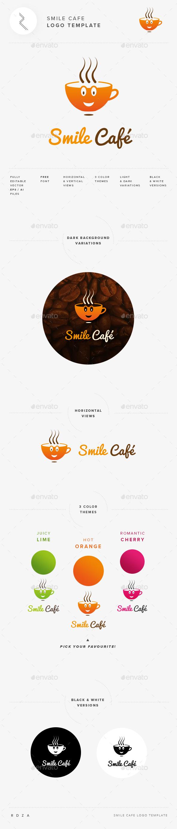 Smile Cafe Logo Template - Restaurant Logo Templates