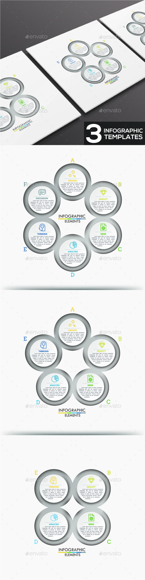 Modern Infographic Circles Templates (3 Items)