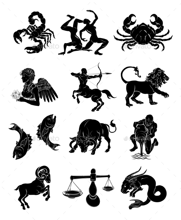Zodiac Horoscope Astrology Signs - Miscellaneous Vectors