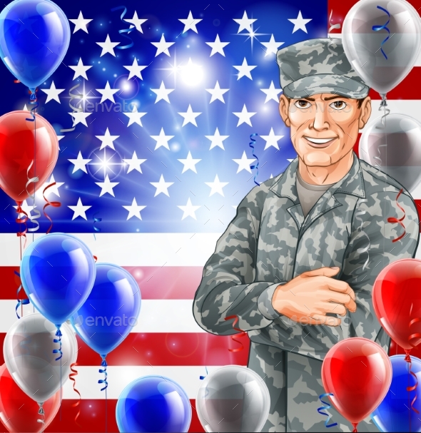 USA Soldier Illustration