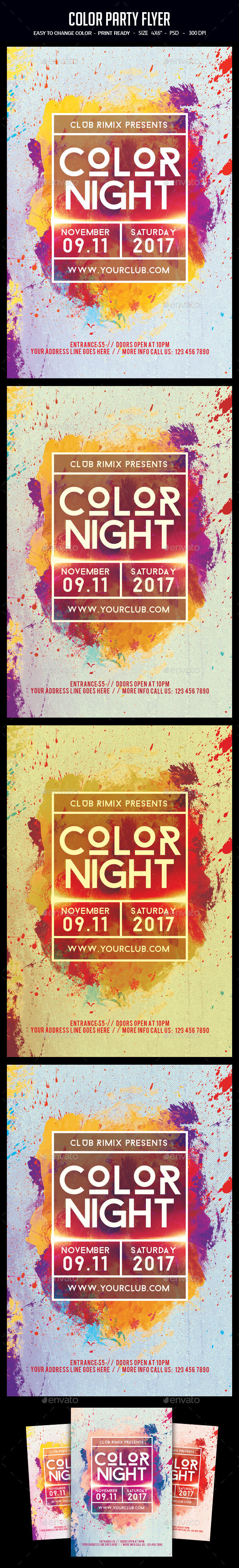 Color Party Flyer - Clubs & Parties Events