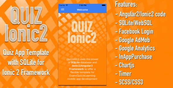 Quiz ionic 2 - Ionic3 Quiz App w/ SQLite, AdMob, In-App-Purchase, Facebook Login - CodeCanyon Item for Sale