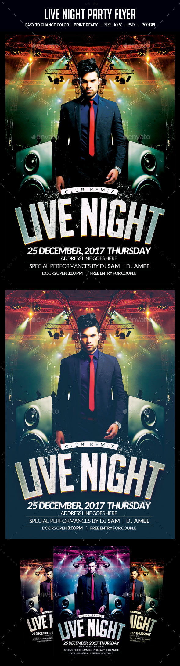 Live Night Party Flyer - Clubs & Parties Events