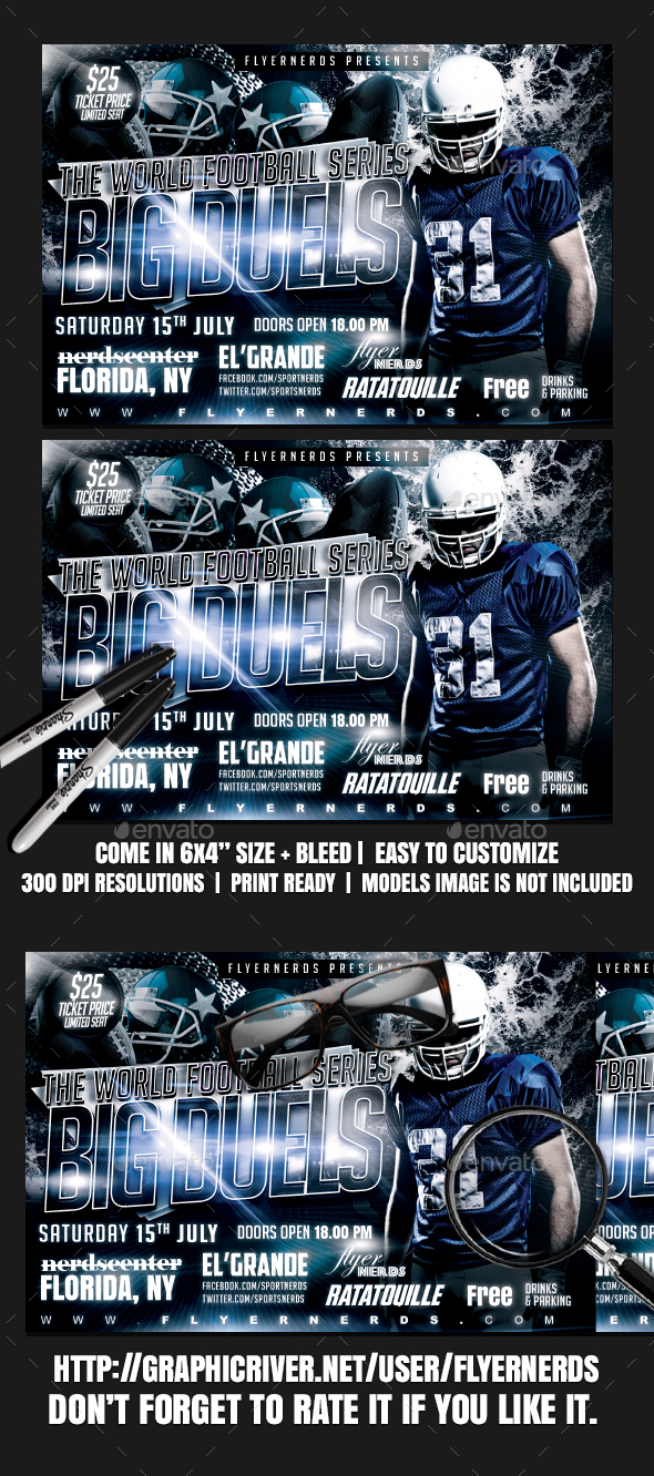 American Football Big Duel Sports Flyer - Sports Events