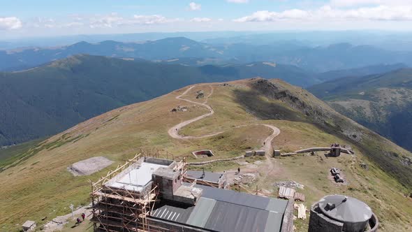 Aerial View Top of Pip Ivan Chernogorsky Mountain and Carpathian Mountain Range alt