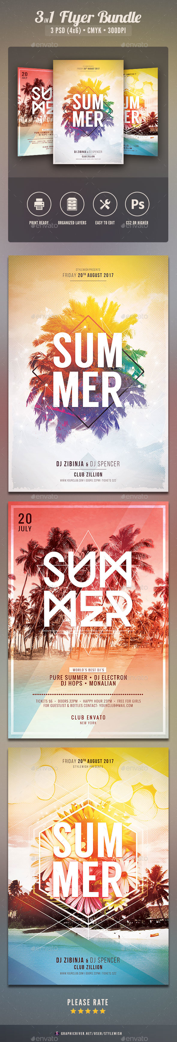 Summer Flyer Bundle Vol.16 - Clubs & Parties Events