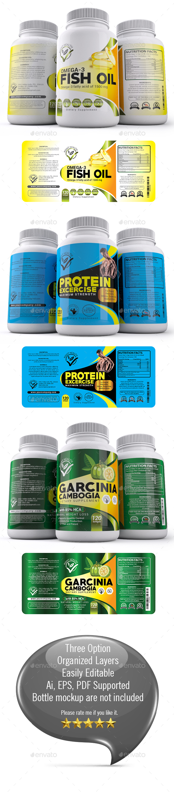Supplement Label Templates 013 - Packaging Print Templates
