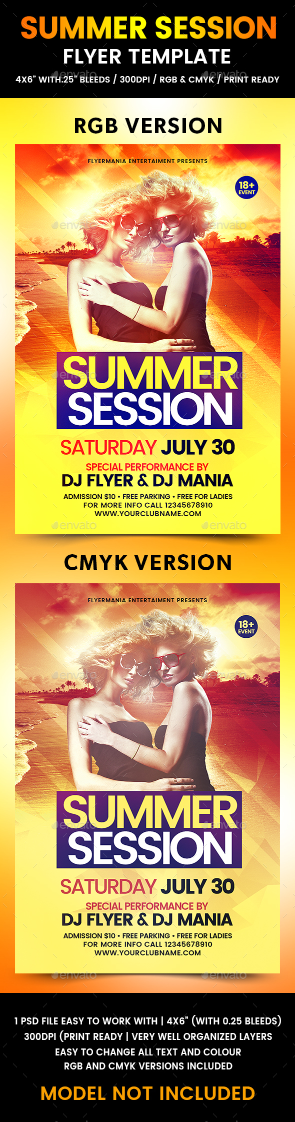 Summer Session Flyer Template - Flyers Print Templates