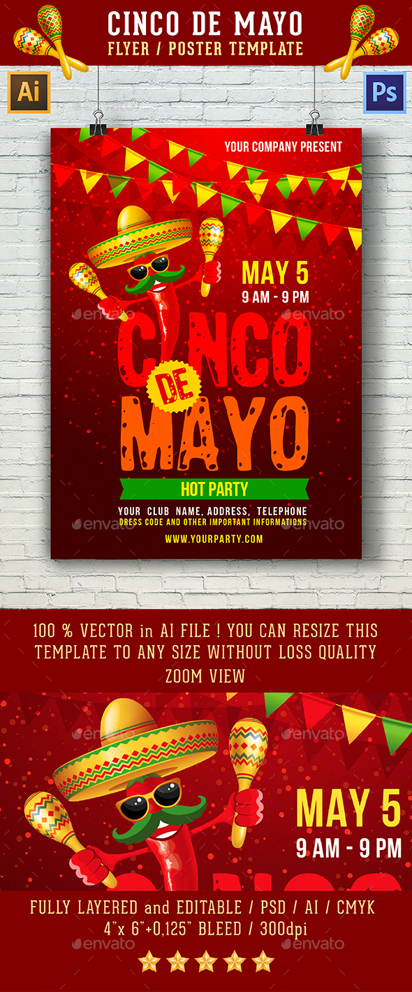 Cinco De Mayo Flyer Template - Clubs & Parties Events