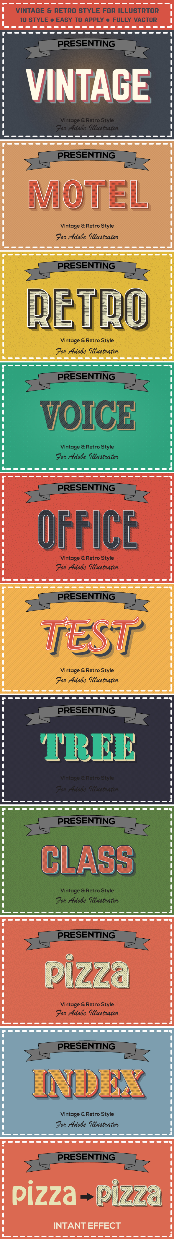 Vintage & Retro Graphic Styles for Illustrator - Illustrator Add-ons