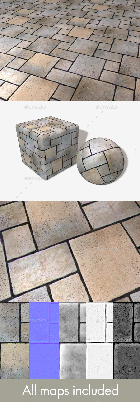 Restaurant Floor Tile - 3Docean 19746703