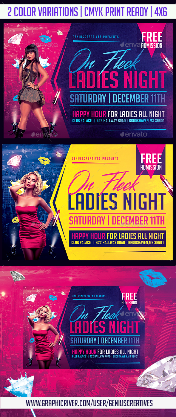 Ladies Night Flyer Template - Clubs & Parties Events