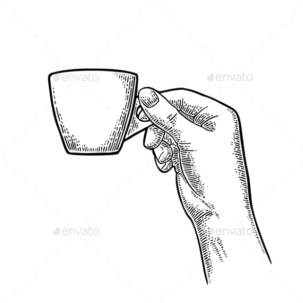 Hand Holding a Cup of Coffee - Food Objects