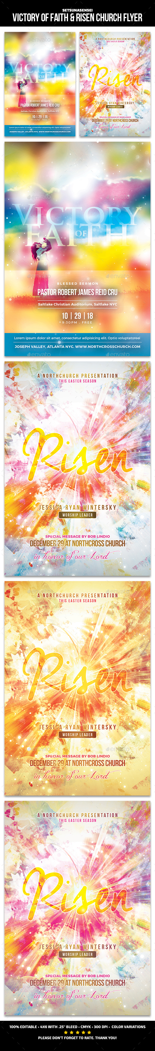 Victory of Faith & Risen Church - Church Flyers