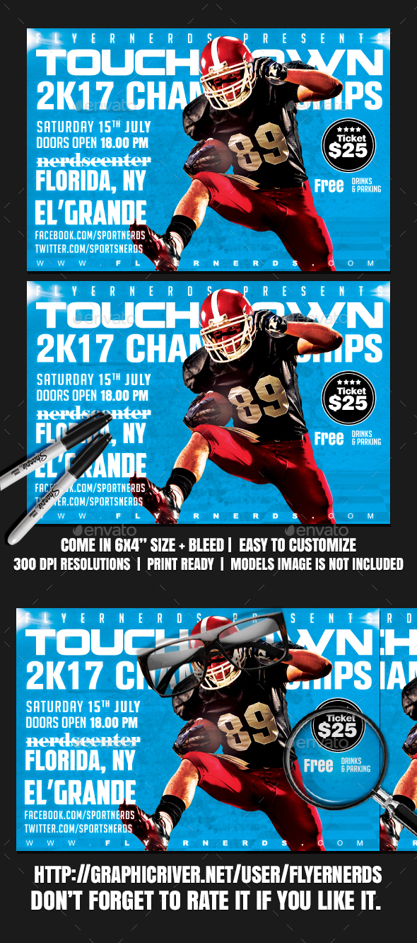 Touch Down Football Sports Flyer - Sports Events