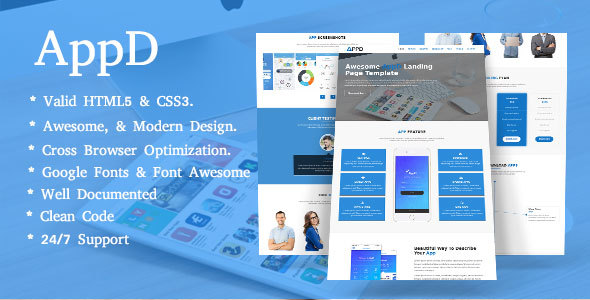 AppD-Apps Landing Page - ThemeForest 19686309