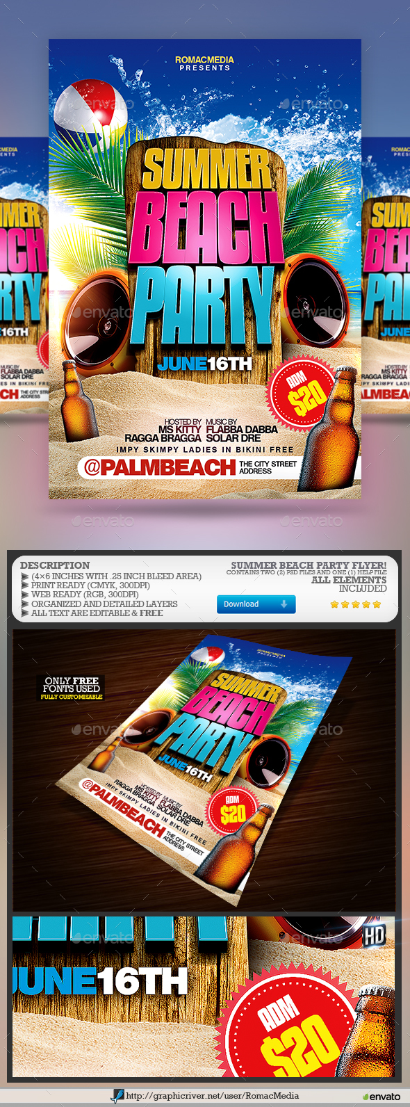 Summer Beach Party Flyer - Clubs & Parties Events
