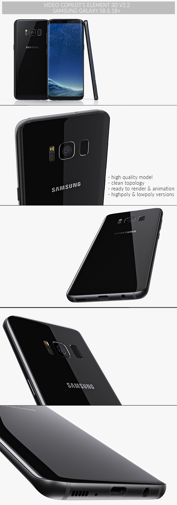 Samsung Galaxy S8 & S8+ - Element 3D - 3DOcean Item for Sale