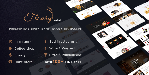Restaurante WordPress Theme | Restaurant WP Floury (Restaurante, Cafetería, Pizza)
