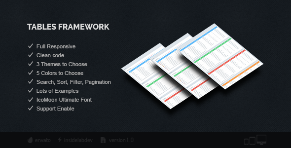 Tables Framework - CodeCanyon Item for Sale