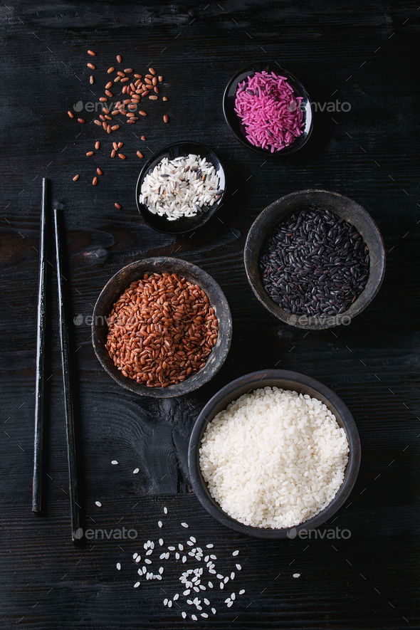 Variety of colorful rice - Stock Photo - Images