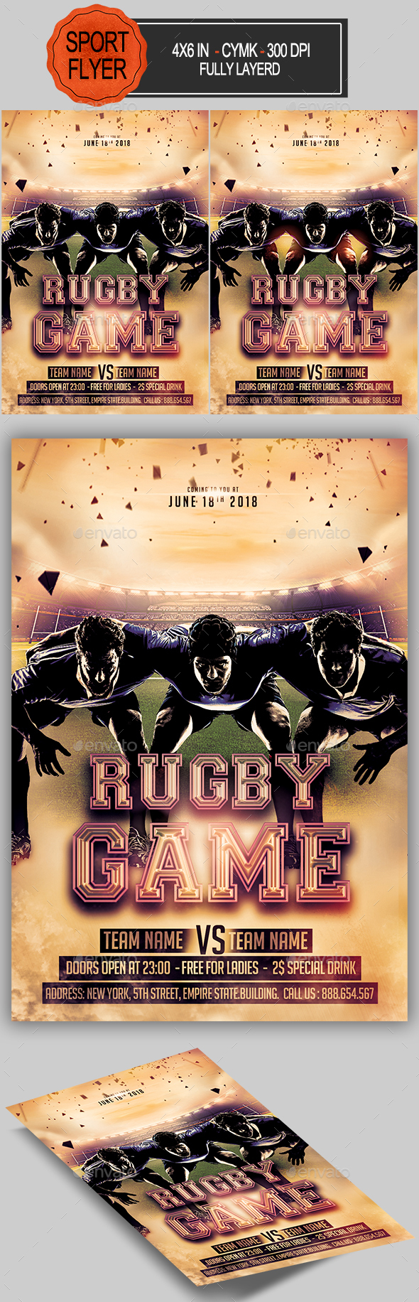 Rugby Game Flyer - Sports Events