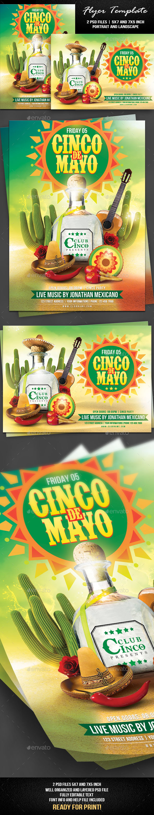 Cinco de Mayo Flyer Template - Flyers Print Templates