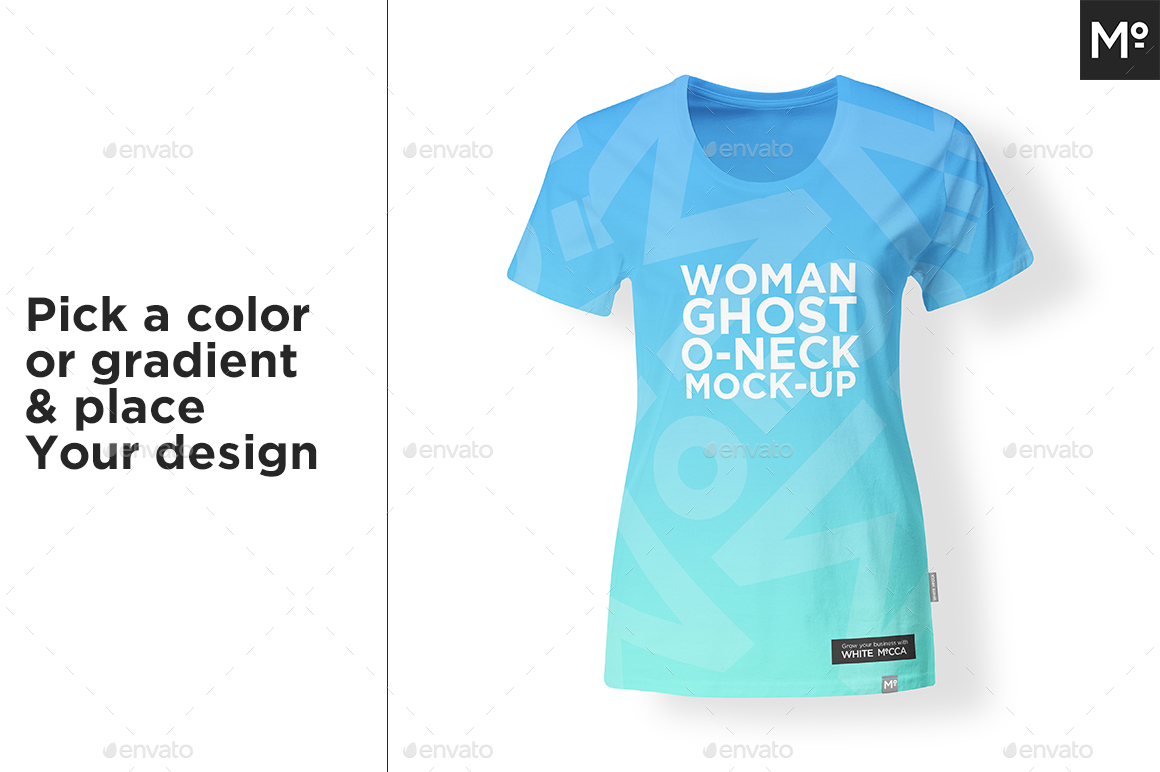 Crew-, O-, V-neck Women & Men Ghost T-shirts Mock-up by Mocca2Go ...
