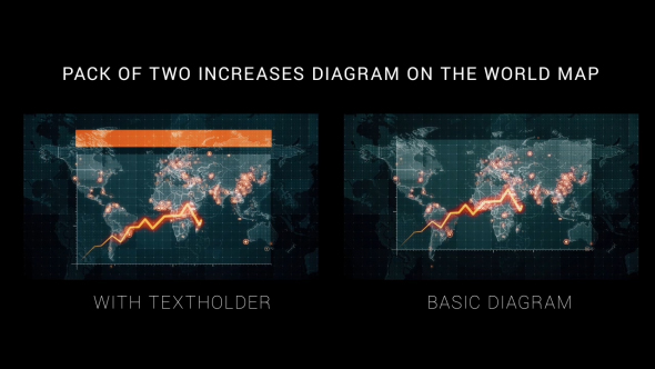 Pack of Two Increases Diagrams on the World Map HD
