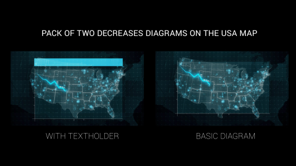 Pack of Two Decreases Diagrams on the Map of USA HD