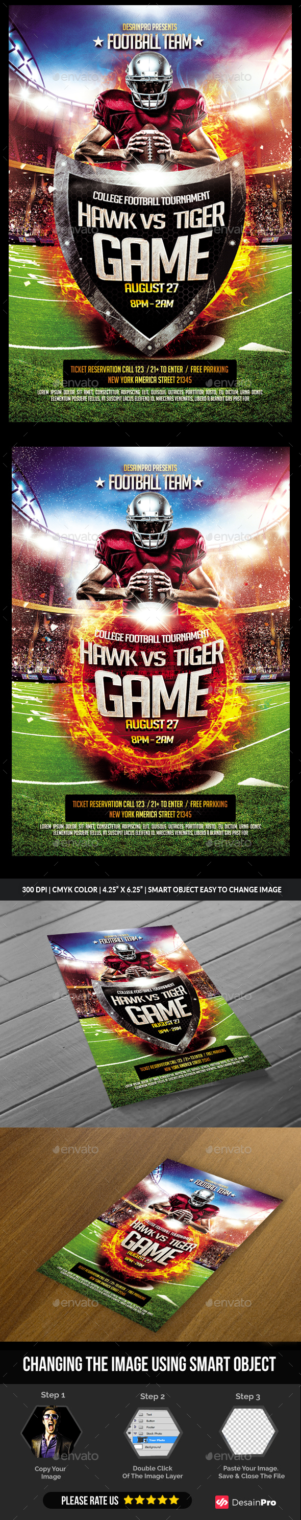 Football Flyer Template PSD - Sports Events