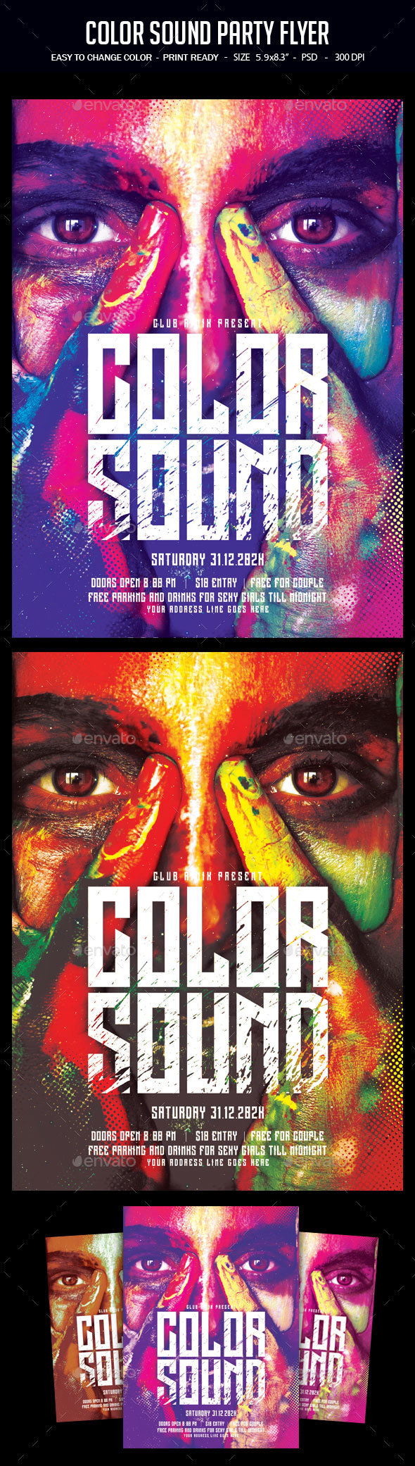 Color Sound Party Flyer - Clubs & Parties Events