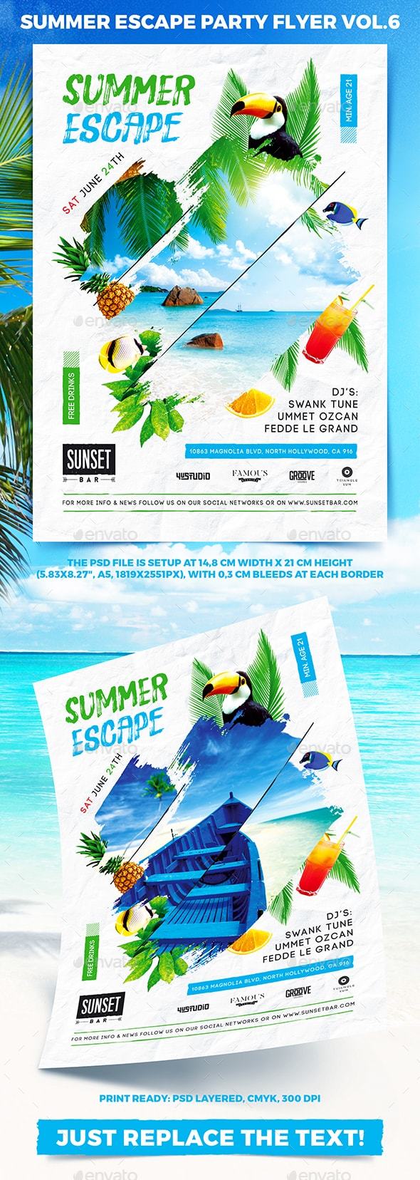 Summer Escape Party Flyer vol.6 - Events Flyers