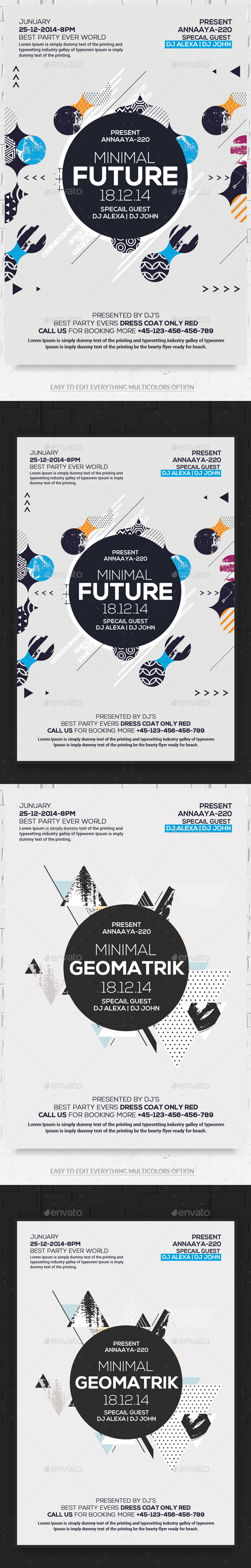 Geometric Flyers Bundle - Clubs & Parties Events