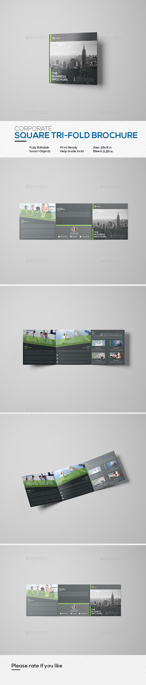 Square Corporate Tri-Fold Brochure - Corporate Brochures