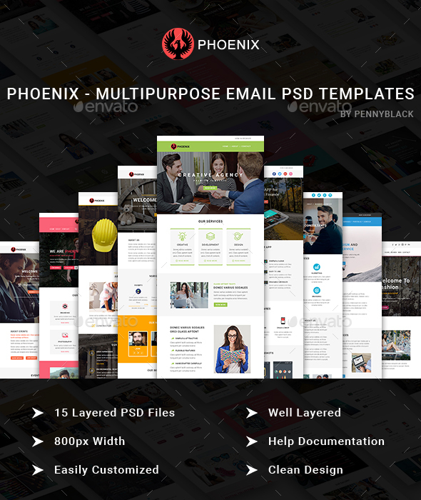Phoenix - Multipurpose Email Templates - E-newsletters Web Elements