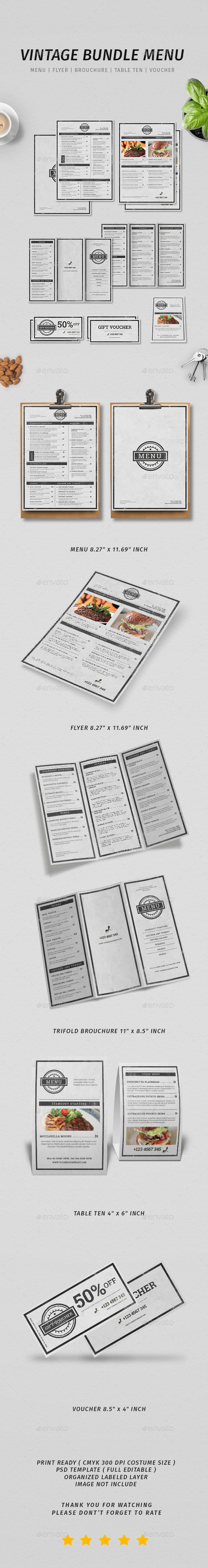 Vintage Menu Bundle - Restaurant Flyers