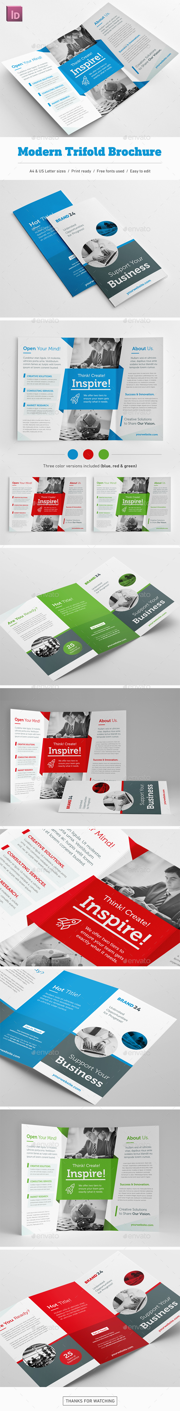 Modern Trifold Brochure - Corporate Brochures
