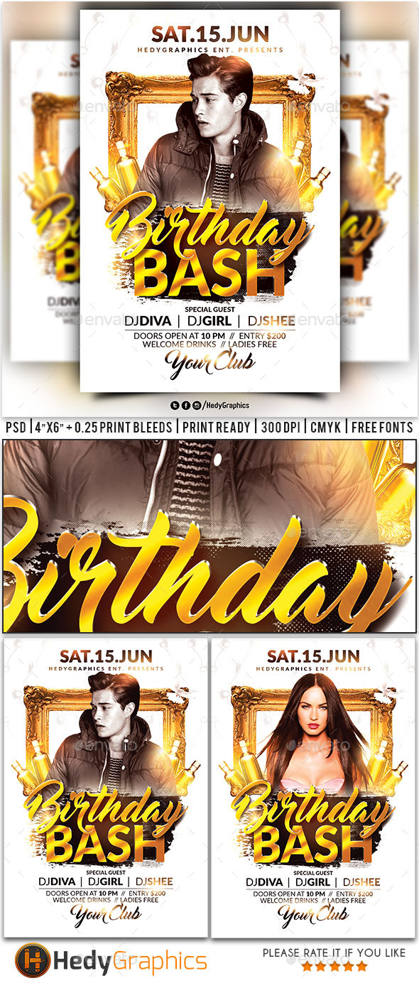 Birthday Bash Flyer - Clubs & Parties Events