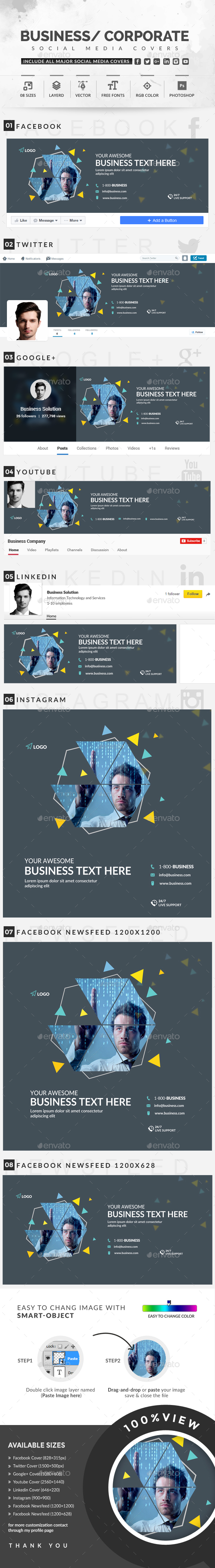 Social Media Covers - Social Media Web Elements