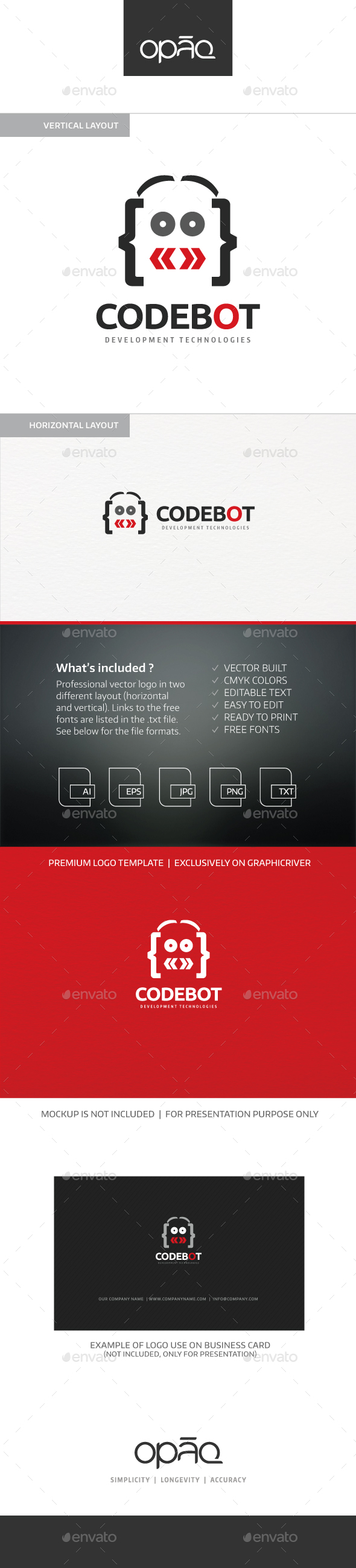 Code Bot Development Logo - Symbols Logo Templates