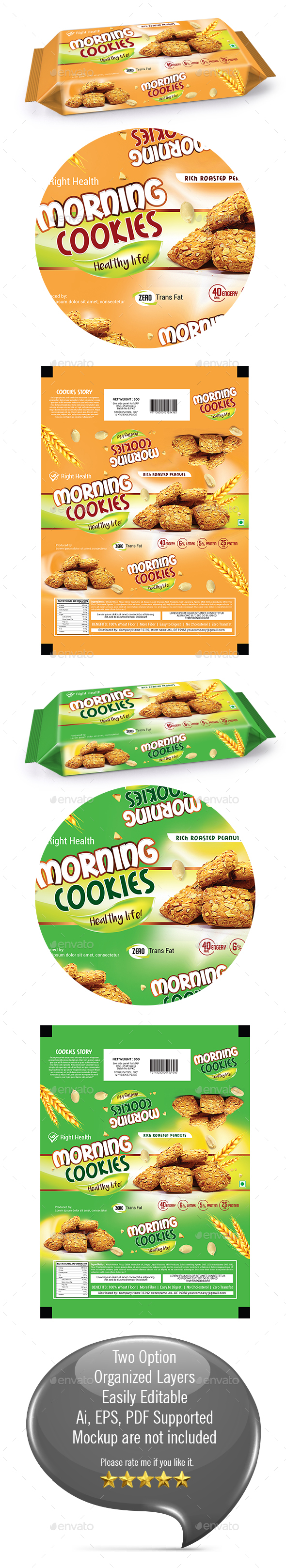 Cookies Packaging Templates - Packaging Print Templates