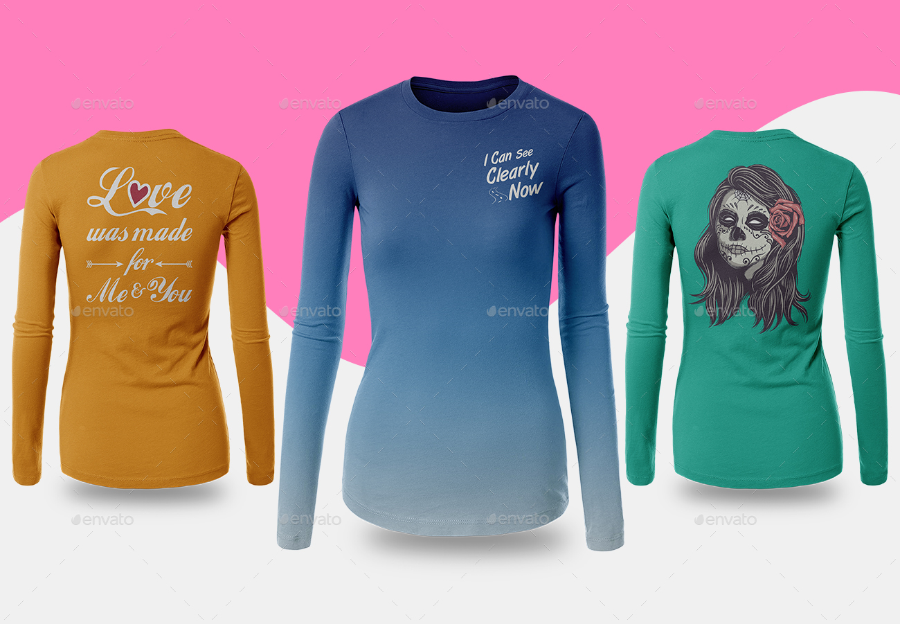 Download T Shirt Long Sleeve Mock Up Vol 3 By Bt Design Graphicriver