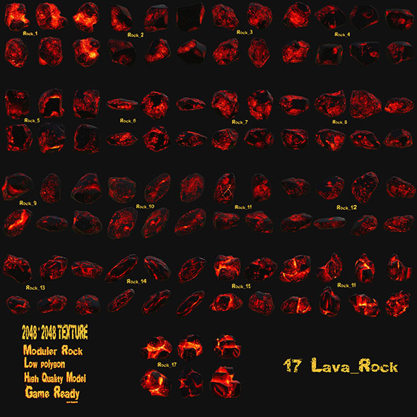 lava rocks - 3Docean 19758366