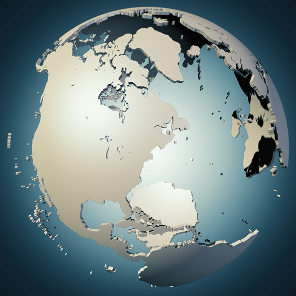 earth continents globe - 3Docean 19758872